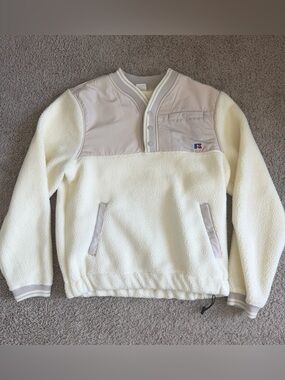 Russell Athletics Sherpa Fleece Button Snap Sweater